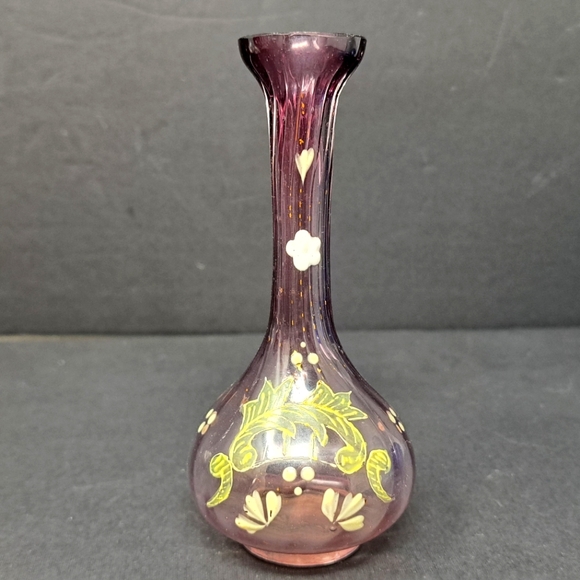 Vintage Amethyst Hand Painted Bud Vase - Picture 1 of 4